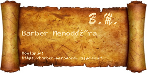 Barber Menodóra névjegykártya